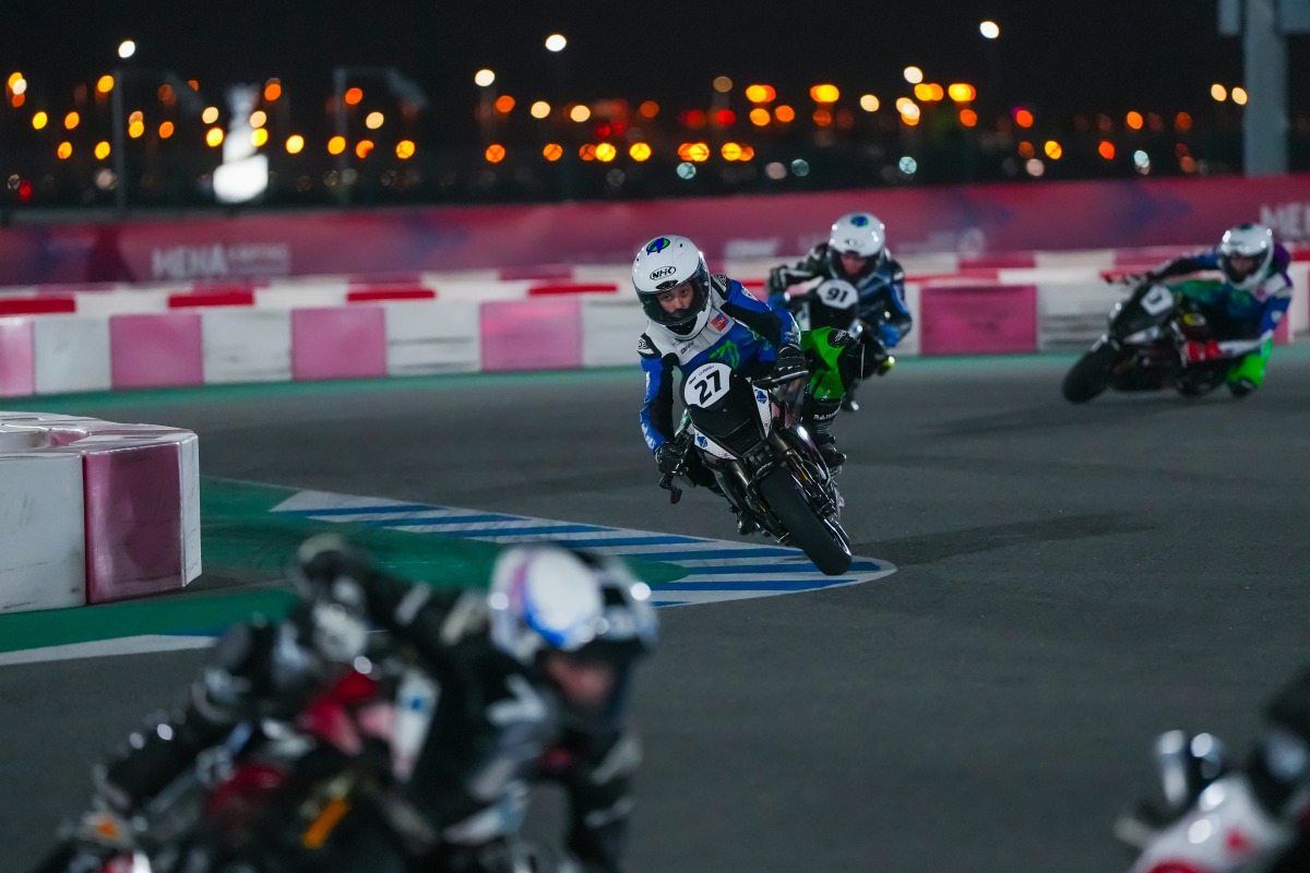 Action during the third round of the 2025 FIM MiniGP Qatar Championship.