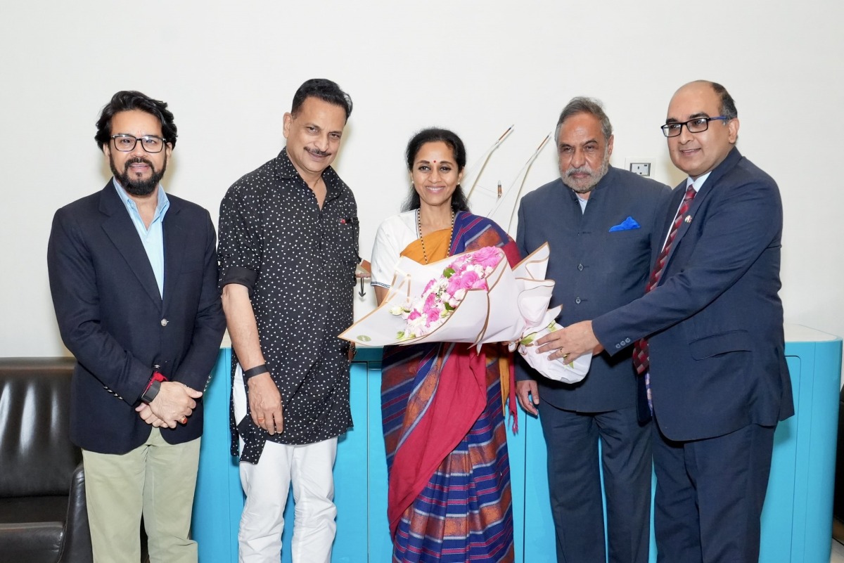 Ambassador of India H E Vipul receiving members of the Indian parliamentary delegation.