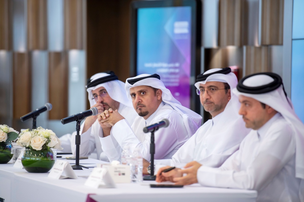 President of Ashghal H E Eng Mohammed bin Abdulaziz Al Meer with other officials during the meeting.