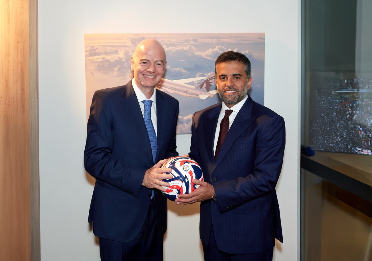 Qatar Airways Group Chief Executive Officer, Engr. Badr Mohammed Al-Meer and FIFA President, Gianni Infantino on the occasion.