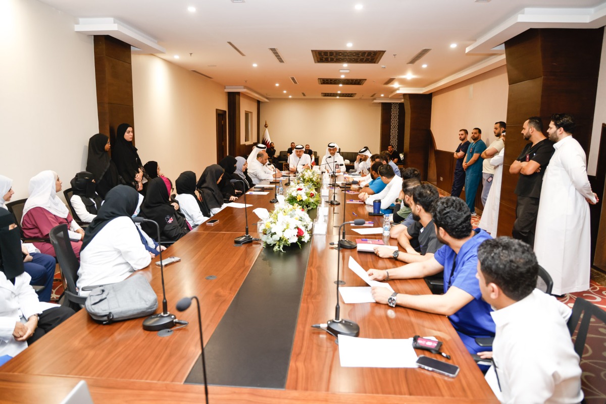 Qatar Hajj Mission officials during a meeting. 