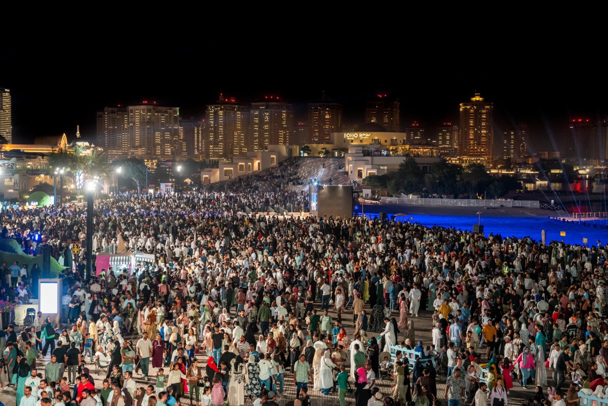 Citizens and residents at one of the Eid Al-Adha activities of Katara yesterday.