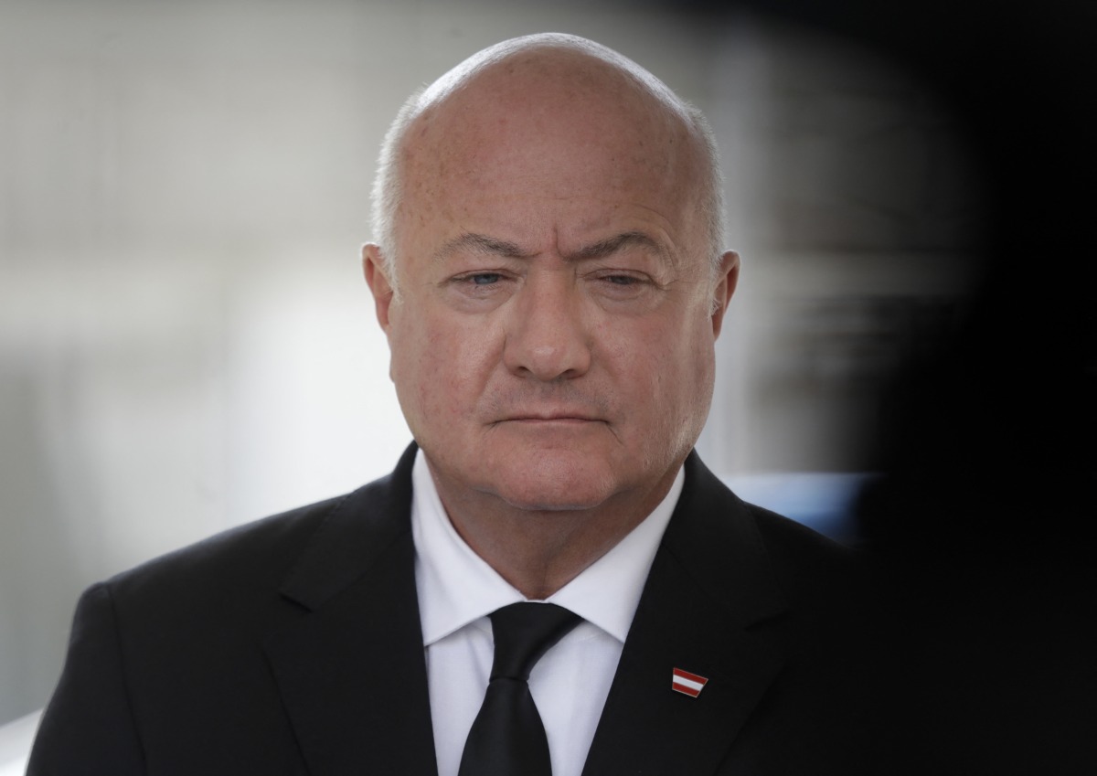 Austrian Chancellor Christian Stocker attends a press conference near a school where several people died in a shooting, on June 10, 2025 in Graz, southeastern Austria. Photo by Alex HALADA / AFP.