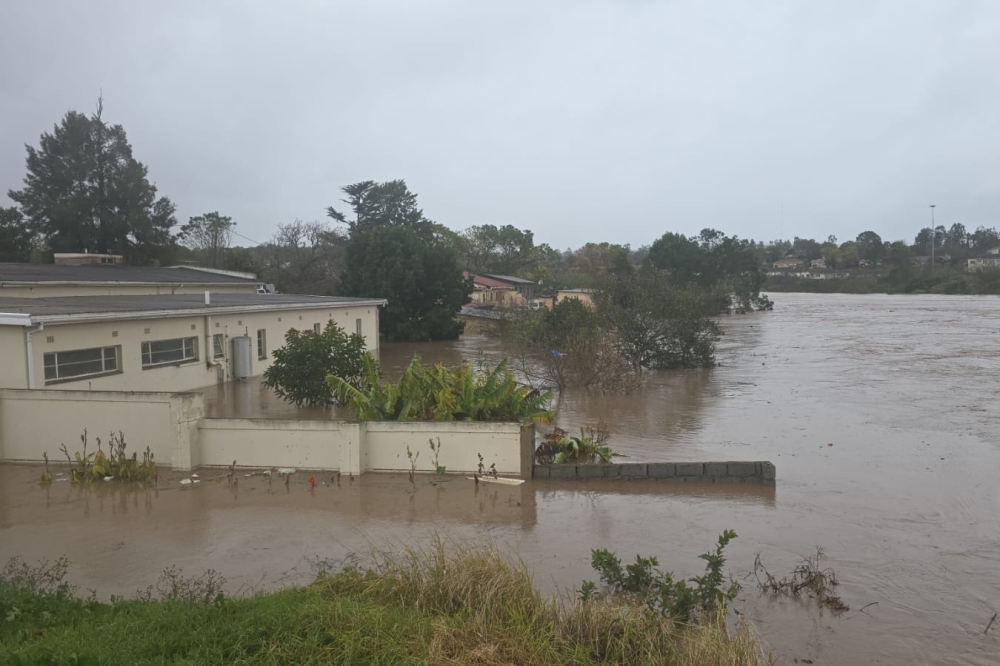 This photo taken on June 10, 2025 shows an area submerged by floodwaters in the Eastern Cape Province, South Africa. ( Photo by South Africa's Eastern Cape provincial government/Handout via Xinhua)