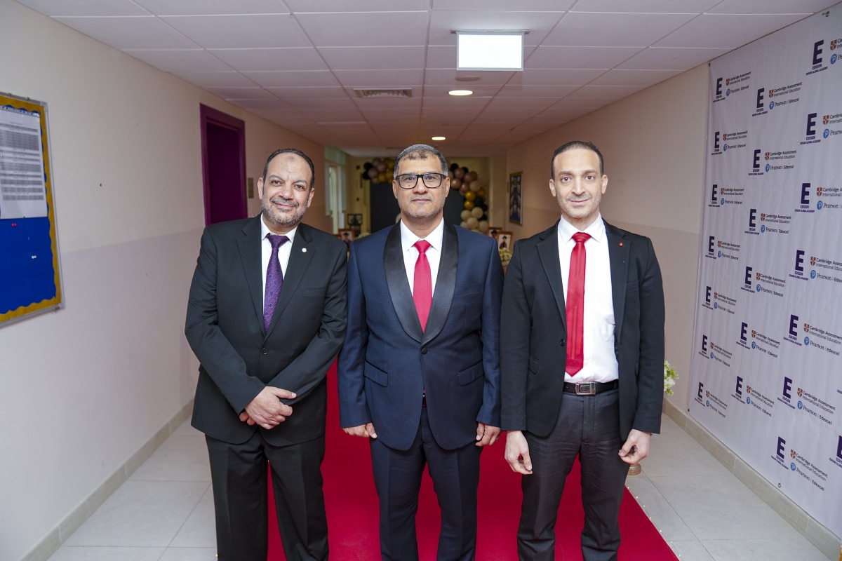 Officials at graduation ceremony of Edison Global Academy, Lusail.