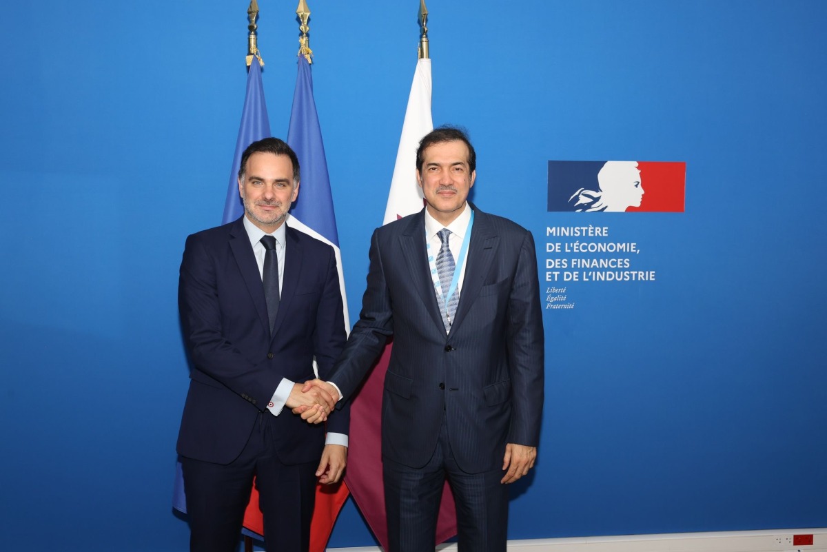 Minister of State for Foreign Trade Affairs at the Ministry of Commerce and Industry, H E Dr. Ahmad bin Mohammed Al-Sayed with Minister Delegate for Foreign Trade and French Nationals Abroad, H E Laurent Saint-Martin during the ‘Vision Golfe’ forum held in Paris.