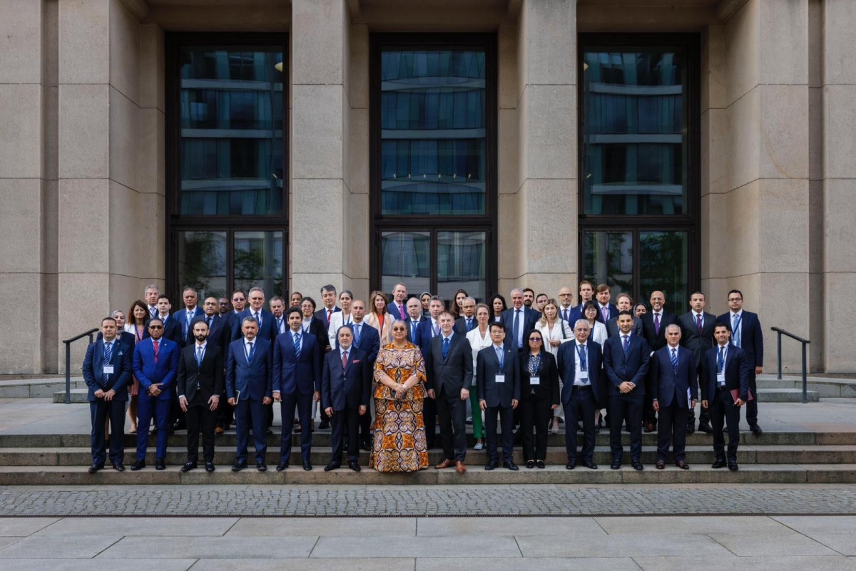 Participants at the meeting of the International Follow-up Committee on Libya in Berlin.