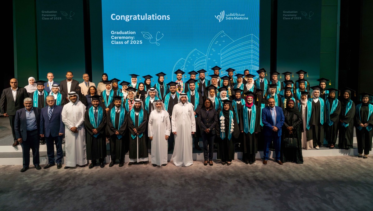 Minister of Public Health H E Mansoor bin Ebrahim bin Saad Al-Mahmoud and other officials during the ceremony.