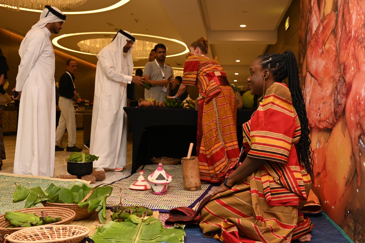 Attendees inspect some of the items on display at the event.