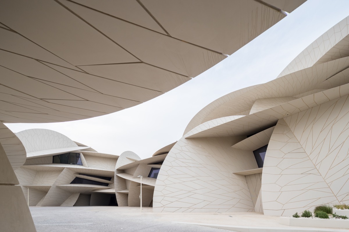 An outside view of the National Museum of Qatar.