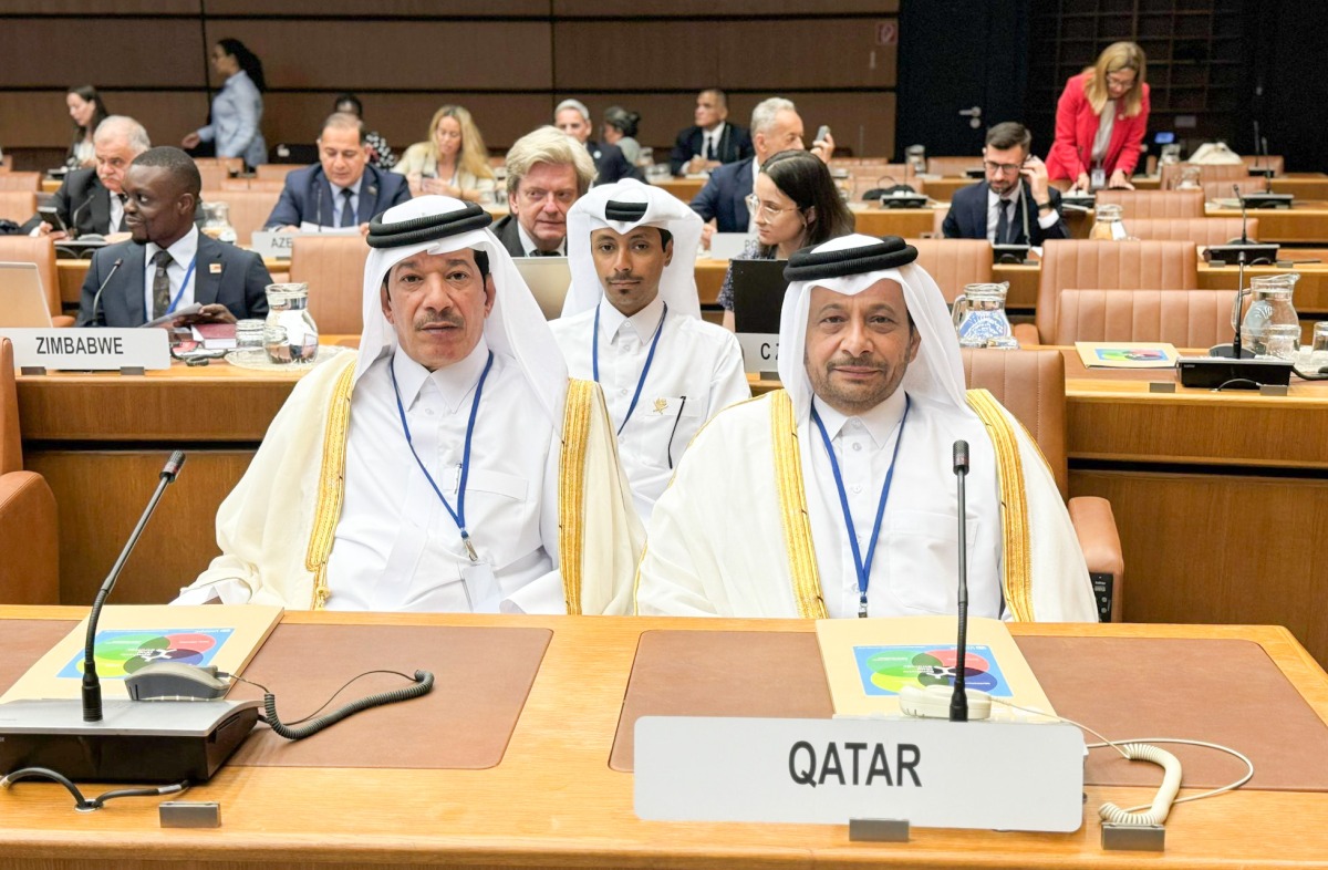 Members of Shura Council Their Excellencies Essa bin Arar Al-Romaihi and Ahmed bin Sultan Al-Aseeri during the meeting.