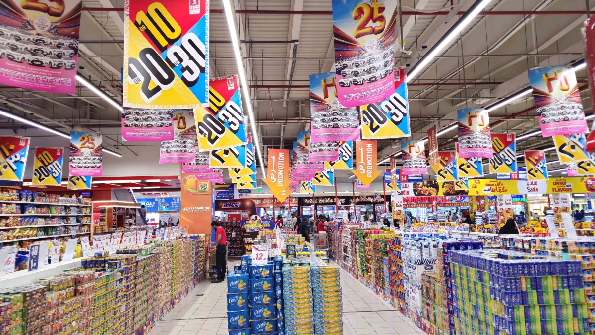  A view of a Safari hypermarket with the promo materials.