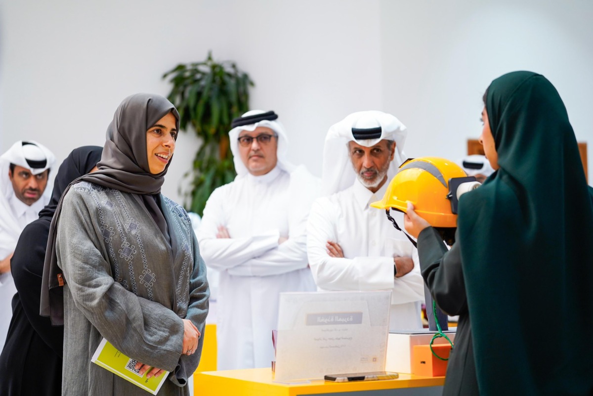 Minister of Communications and Information Technology H E Mohammed bin Ali bin Mohammed Al Mannai; Minister of Sports and Youth H E Sheikh Hamad bin Khalifa bin Ahmed Al-Thani; and Minister of Education and Higher Education H E Lolwah bint Rashid bin Mohammed Al Khater during the event.