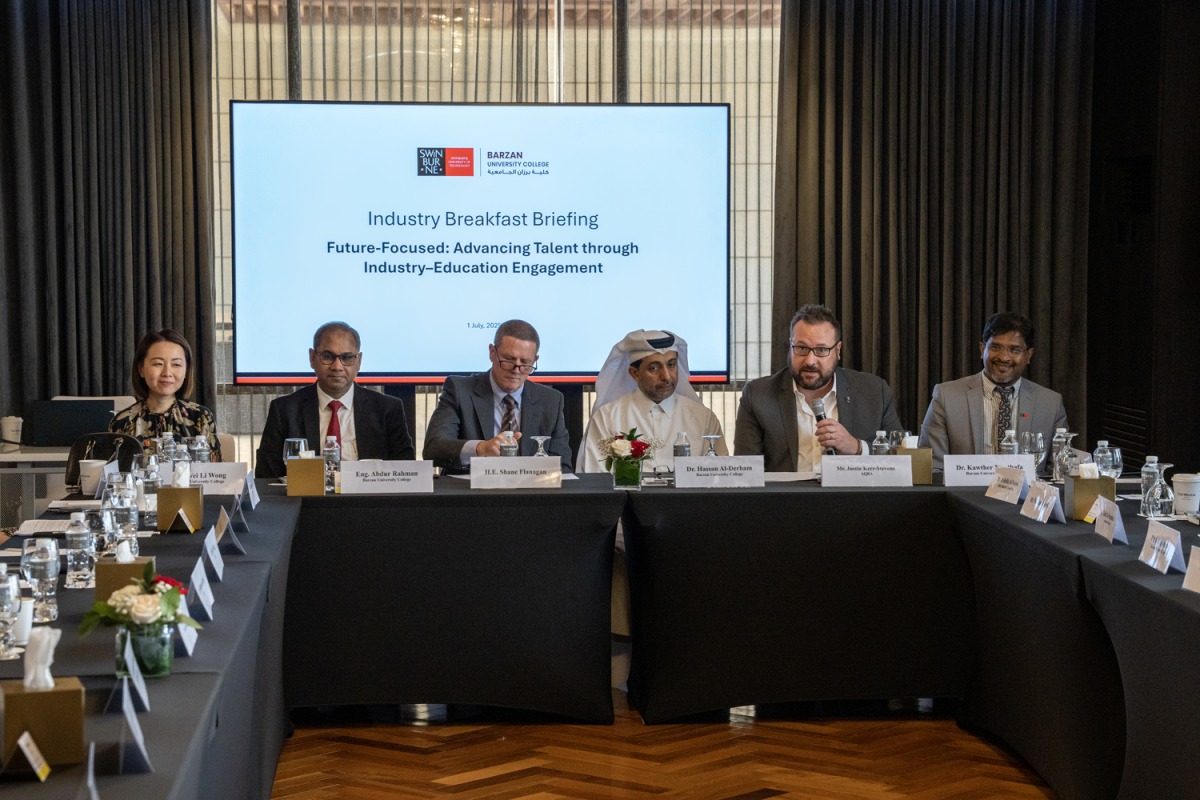 Australian Ambassador to Qatar H E Shane Flanagan and Vice-Chairman of BUC Dr. Hassan Al-Derham with other officials during the event.