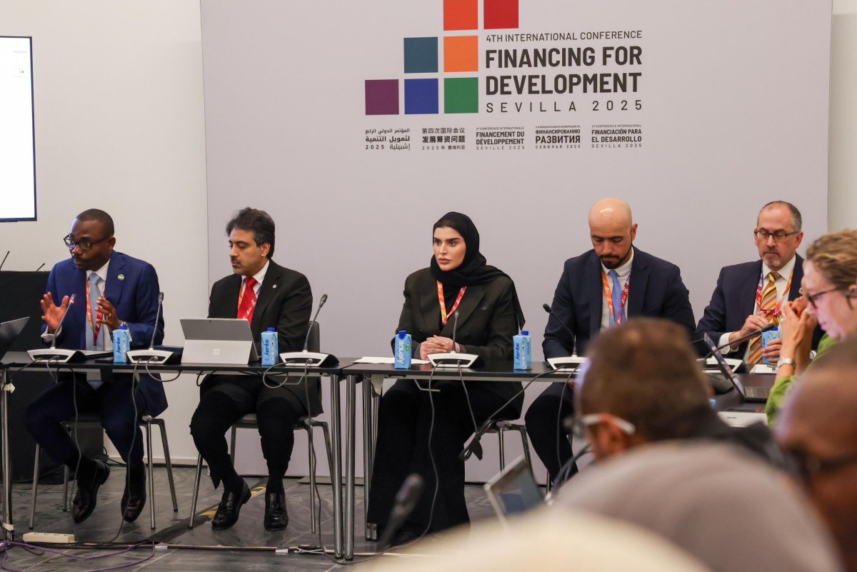 Minister of State for International Cooperation H E Maryam bint Ali bin Nasser Al Misnad and other dignitaries attending the conference held in Seville, Spain. 