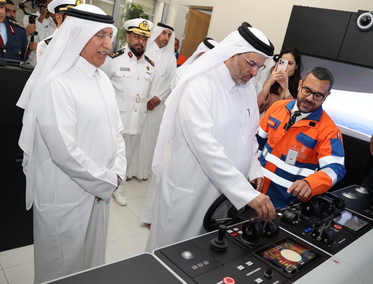 Undersecretary of the Ministry of Transport H E Mohammed Abdullah Al-Maadeed, UDST President Dr. Salem Al-Naemi, and other officials at the inauguration of MTSC.