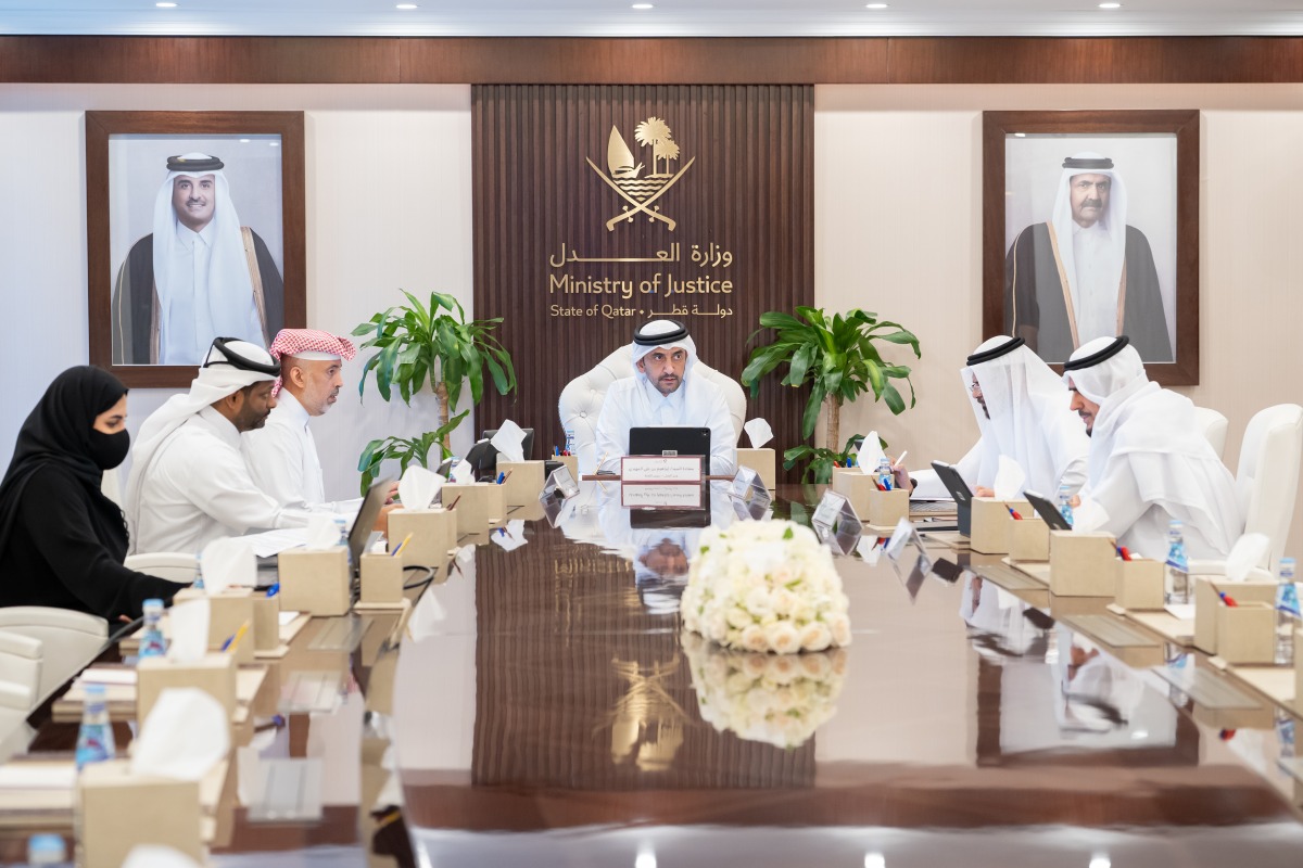 Minister of Justice and Minister of State for Cabinet Affairs H E Ibrahim bin Ali bin Issa Al Hassan Al Mohannadi with new attorneys.