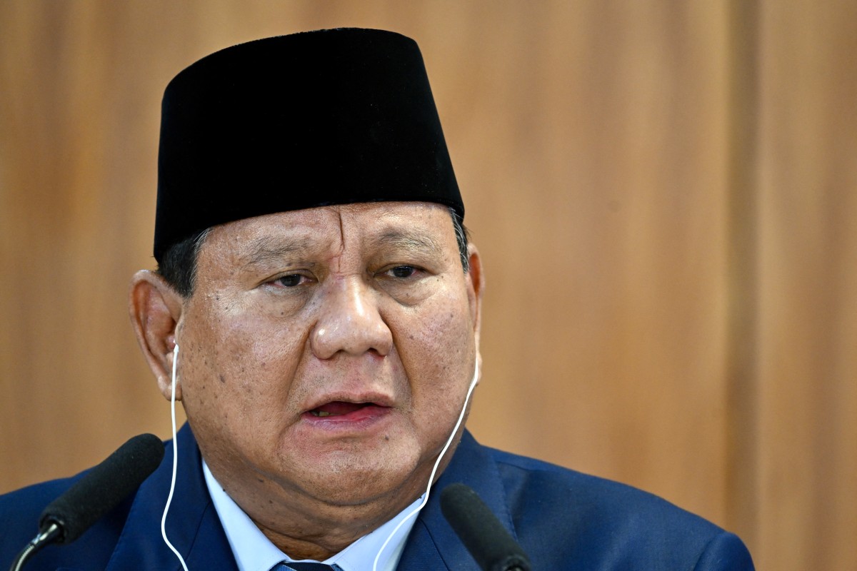 Indonesia's President Prabowo Subianto speaks during a press statement alognside Brazil's President Luiz Inacio Lula da Silva at Planalto Palace in Brasilia, on July 9, 2025. (Photo by EVARISTO SA / AFP)