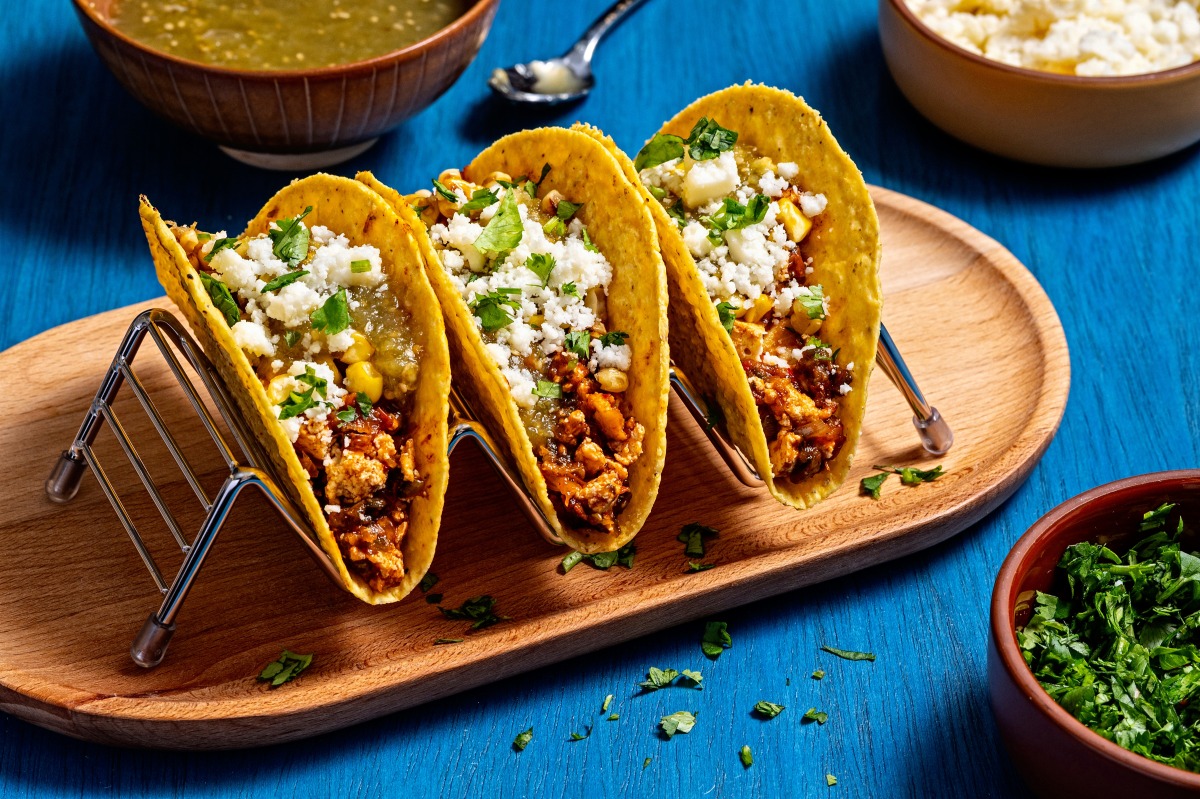 Crunchy Tacos With Spicy Tofu. Credit: Scott Suchman/For The Washington Post
