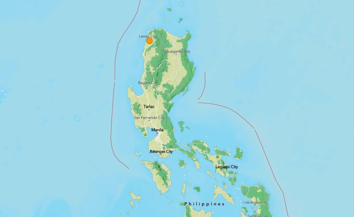 Screengrab from earthquake.usgs.gov of the recent seismic activity in the north of Philippines
