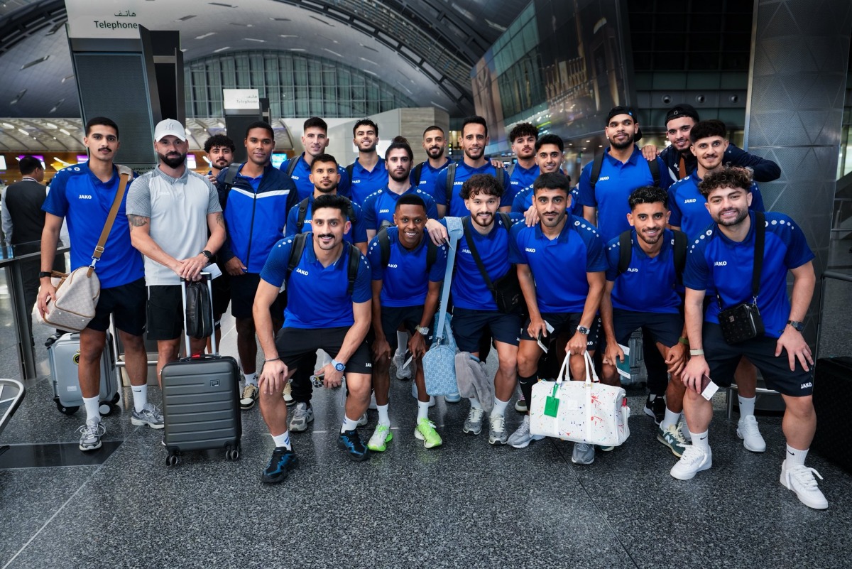 Al Sailiya players prior to their departure for Slovenia.