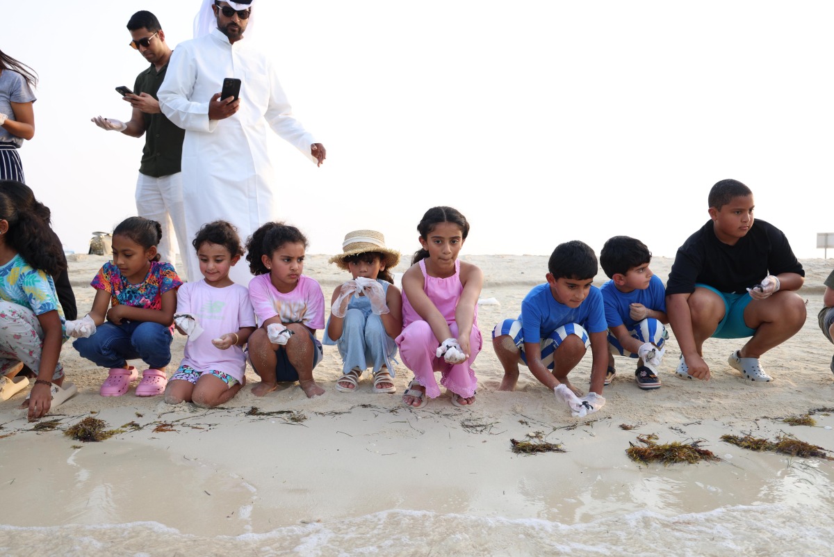 Children during an event organised by the MECC at Fuwairit Beach.