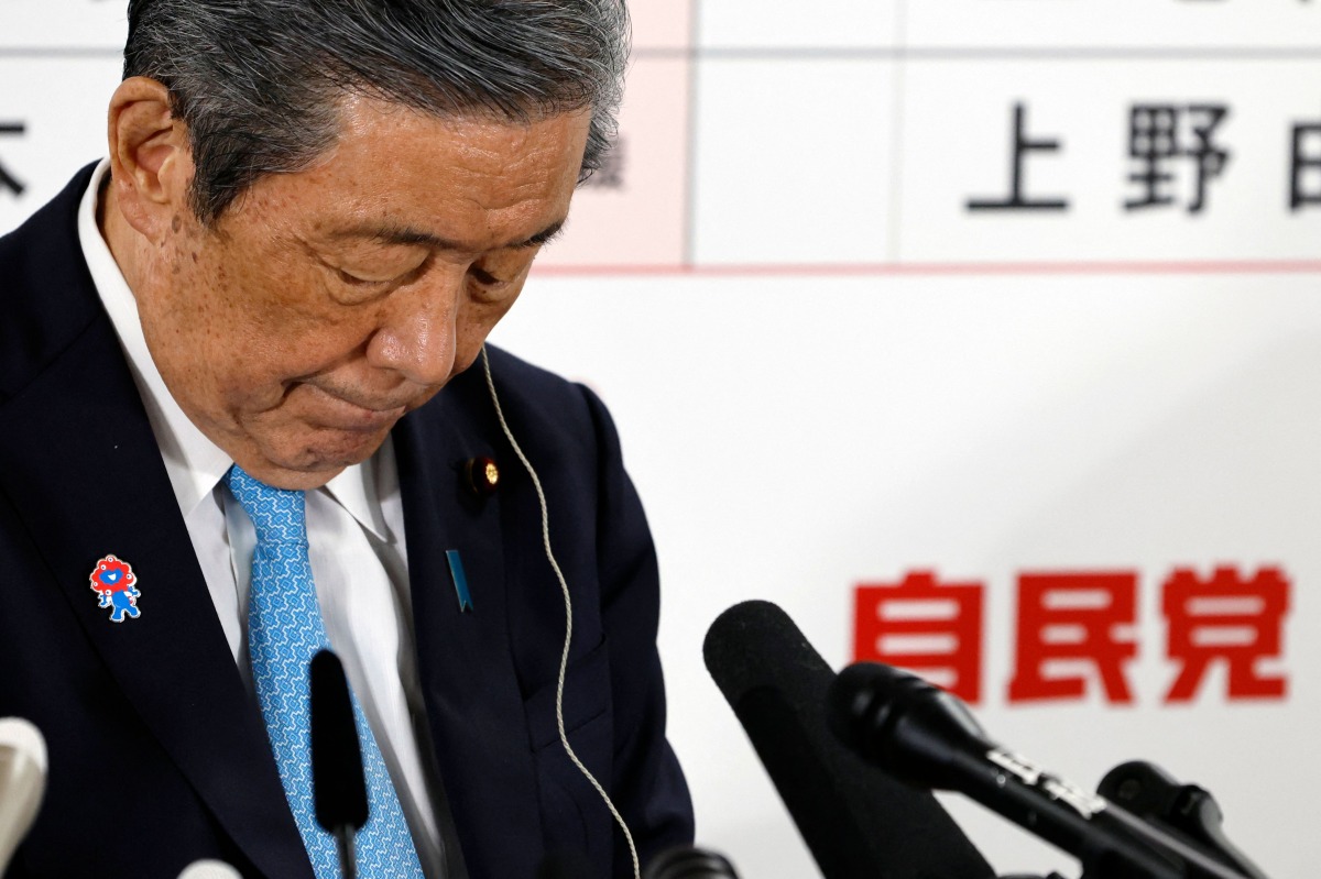 A voter takes part in upper house elections at a polling station in Tokyo on July 20, 2025. Photo by Richard A. Brooks / AFP