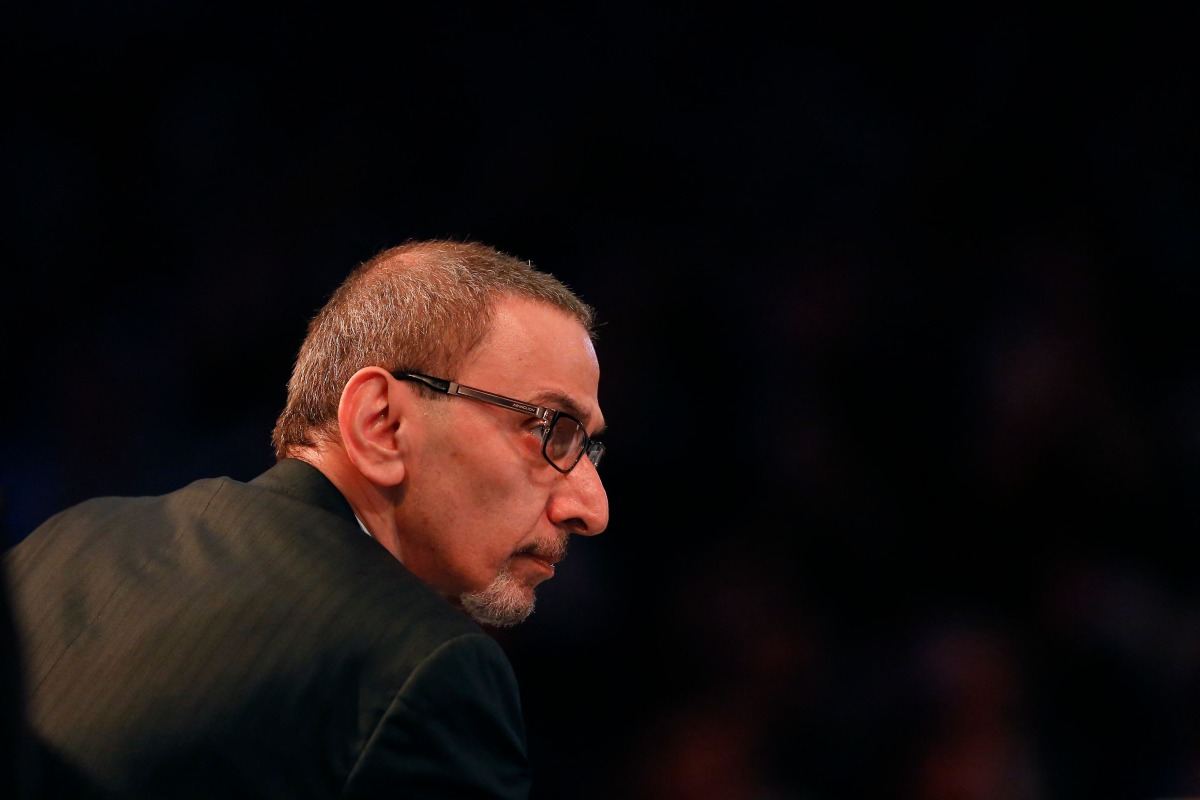 (FILES) Lebanese artist Ziad Rahbani performs at the Beiteddine Palace in Lebanon's Chouf moutains, south of the capital Beirut, during the Beiteddine International Art Festival on July 12, 2018. (Photo by Marwan TAHTAH / AFP)

