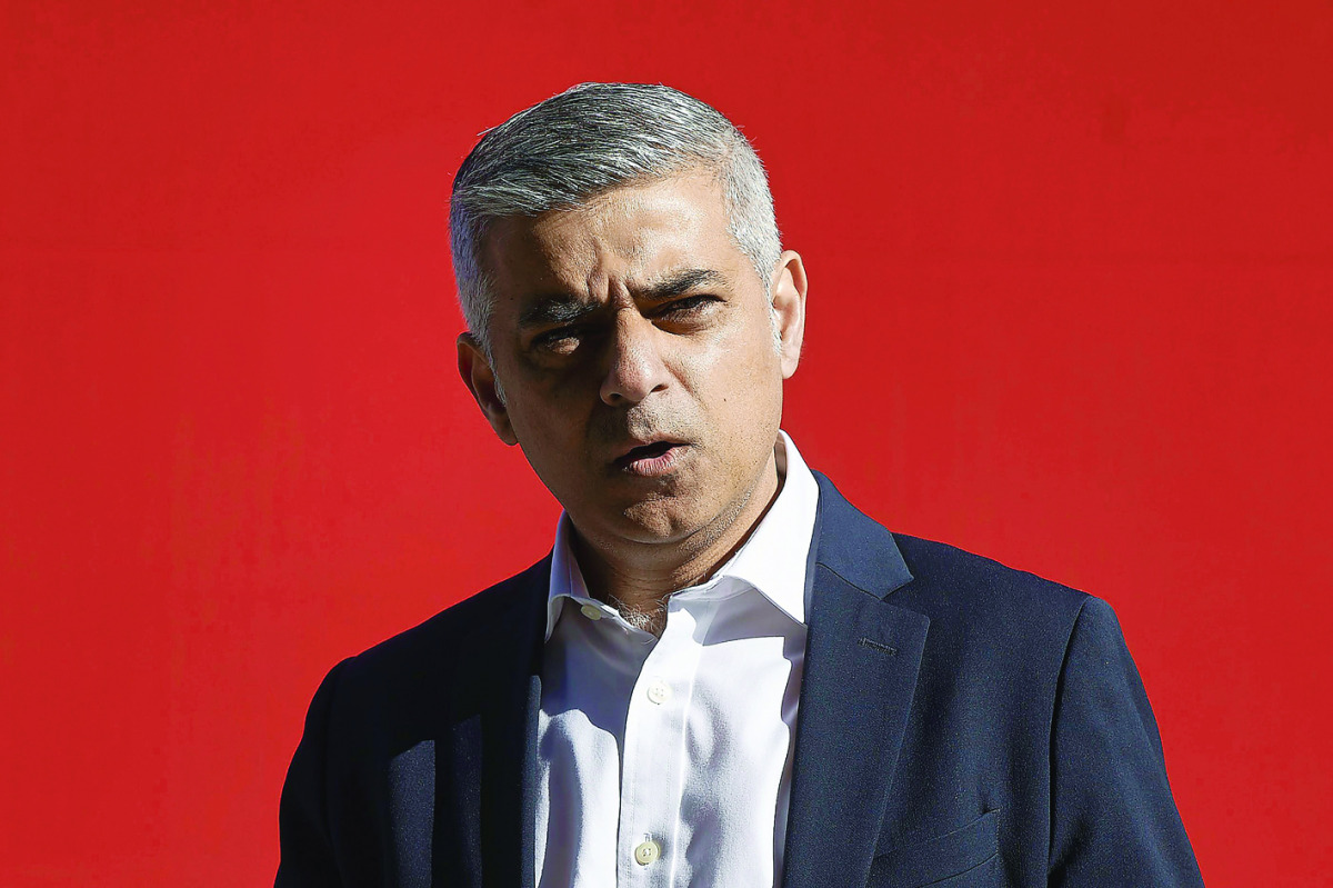 File photo of London mayor Sadiq Khan.