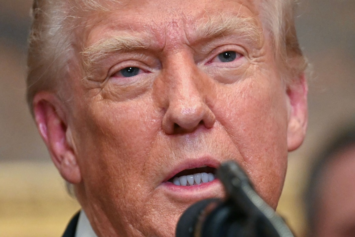 US President Donald Trump speaks after signing an executive order restarting the Presidential Fitness Test in public schools in the Roosevelt Room of the White House in Washington, DC, on July 31, 2025. (Photo by Jim WATSON / AFP)