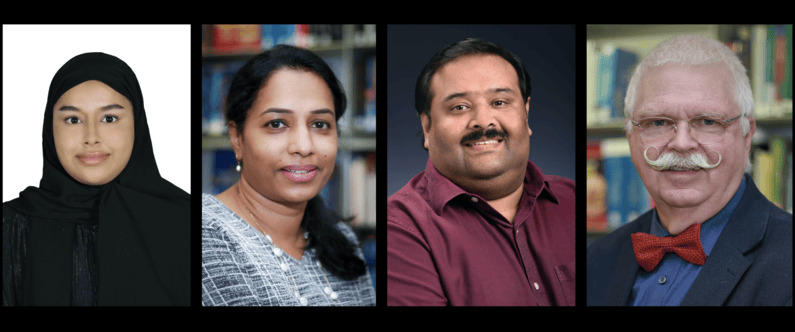 FROM LEFT: Ruqaia Shoheeduzzaman, Elizabeth Varghese, Dr. Samson Mathews Samuel, and Dr. Dietrich Büsselberg