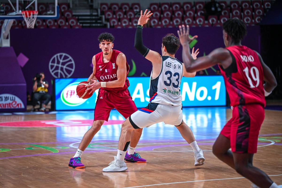 Action during the match between Qatar and South Korea on Friday. 