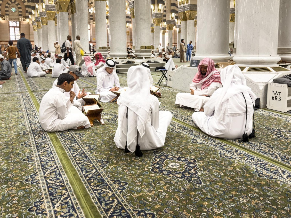 Students during a Quranic class.