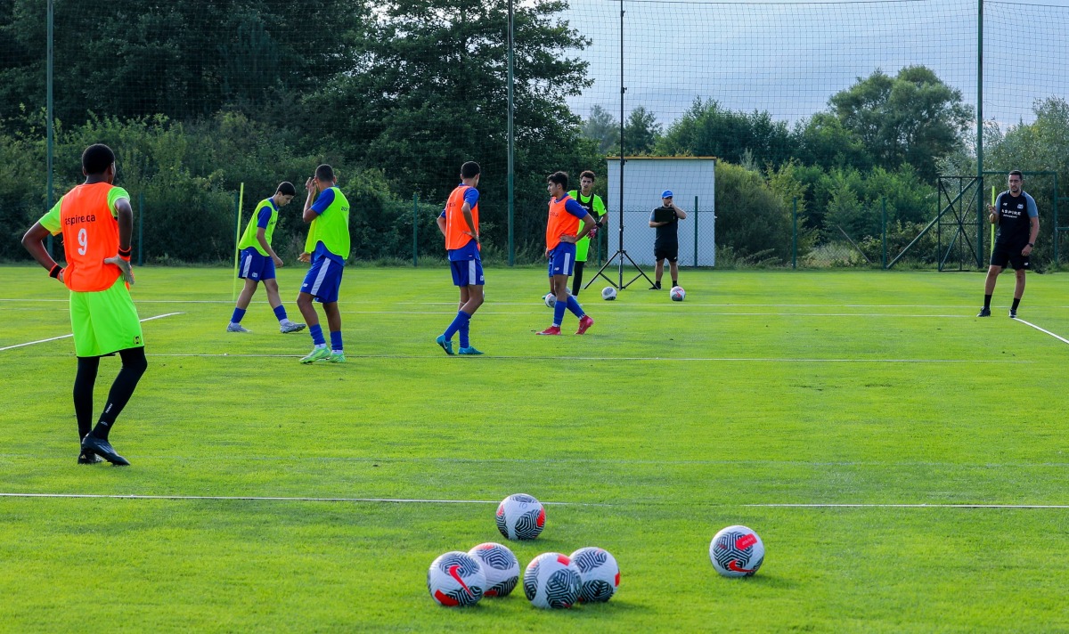 Aspire Academy students during a practice session in Bulgaria.