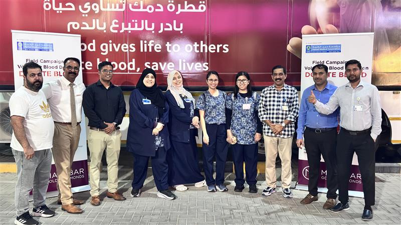 Officials and participants during the blood donation drive.