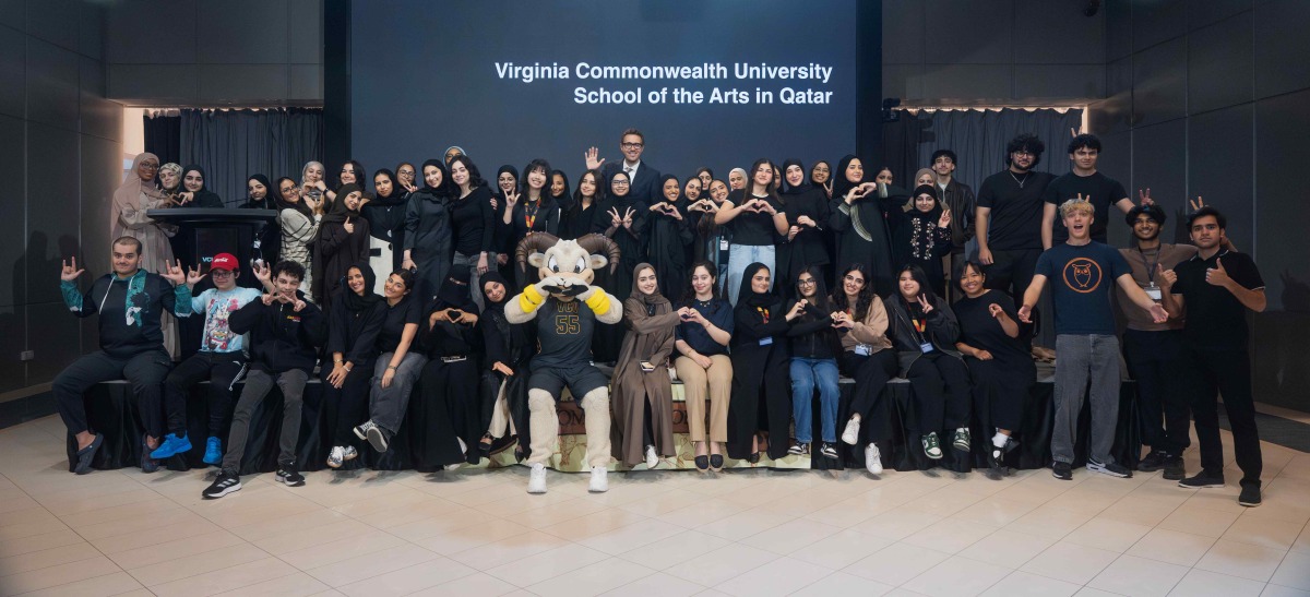 New students of VCUarts Qatar during the convocation ceremony.