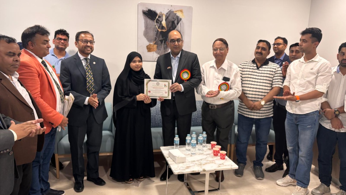 Indian Ambassador to Qatar H E Vipul with participants during the event. 