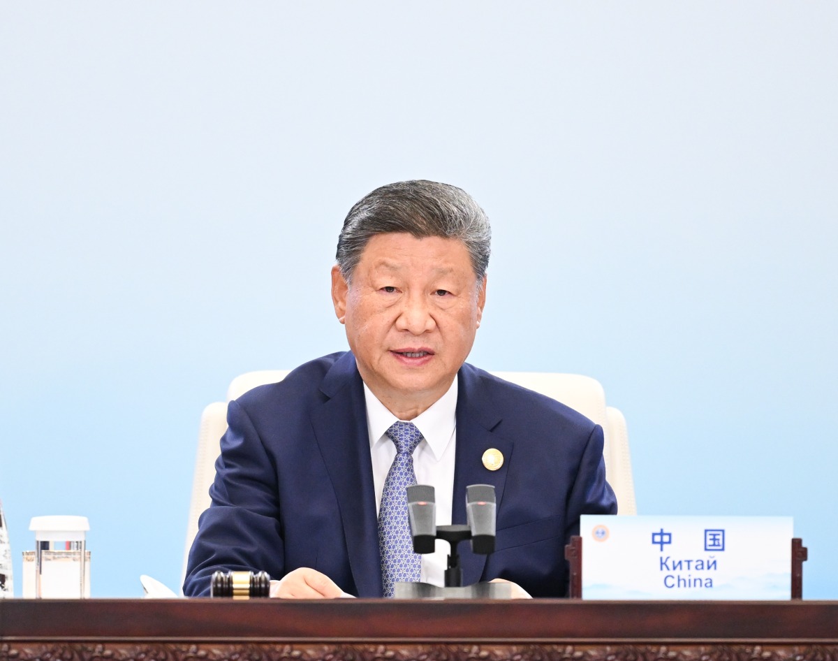 Chinese President Xi Jinping chairs the 25th Meeting of the Council of Heads of State of the Shanghai Cooperation Organization (SCO) in Tianjin, north China, Sept. 1, 2025. (Xinhua/Xie Huanchi)