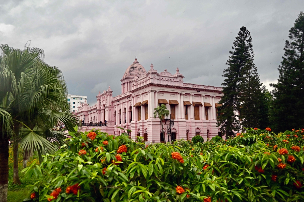 Riverside pink palace Ahsan Manzil in Dhaka. Photo by Munir Uz Zaman / AFP