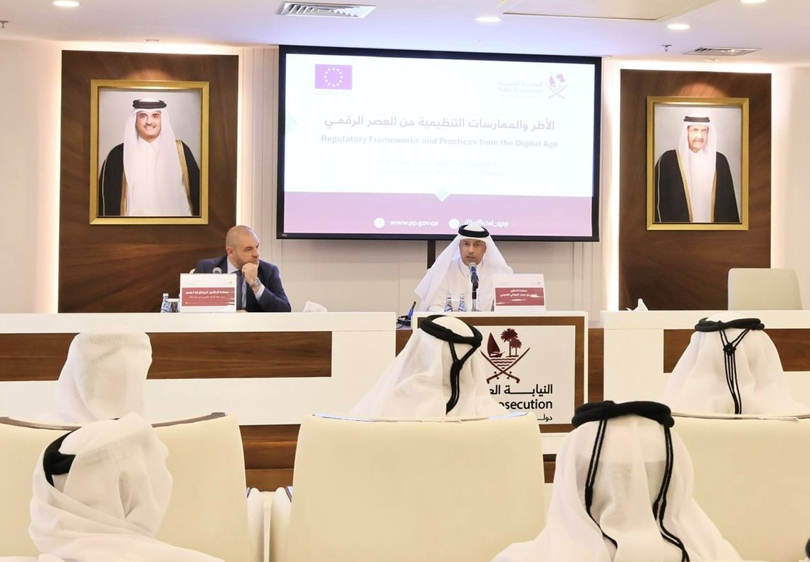 The Attorney General H E Dr. Issa bin Saad Al Jafali Al-Nuaimi and the Ambassador of the European Union H E Cristian Tudor inaugurating the workshop.