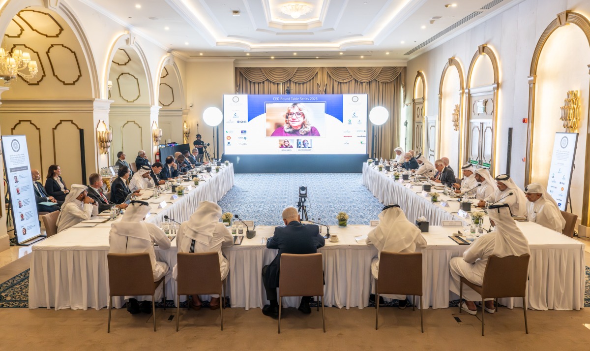Industry leaders and global experts participating in the Al-Attiyah Foundation CEO Roundtable, yesterday.
