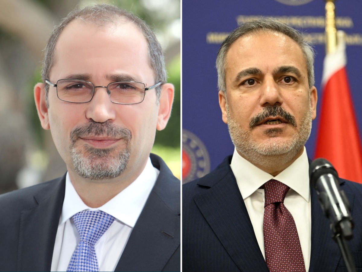 H E Ayman Al Safadi (left) and H E Hakan Fidan