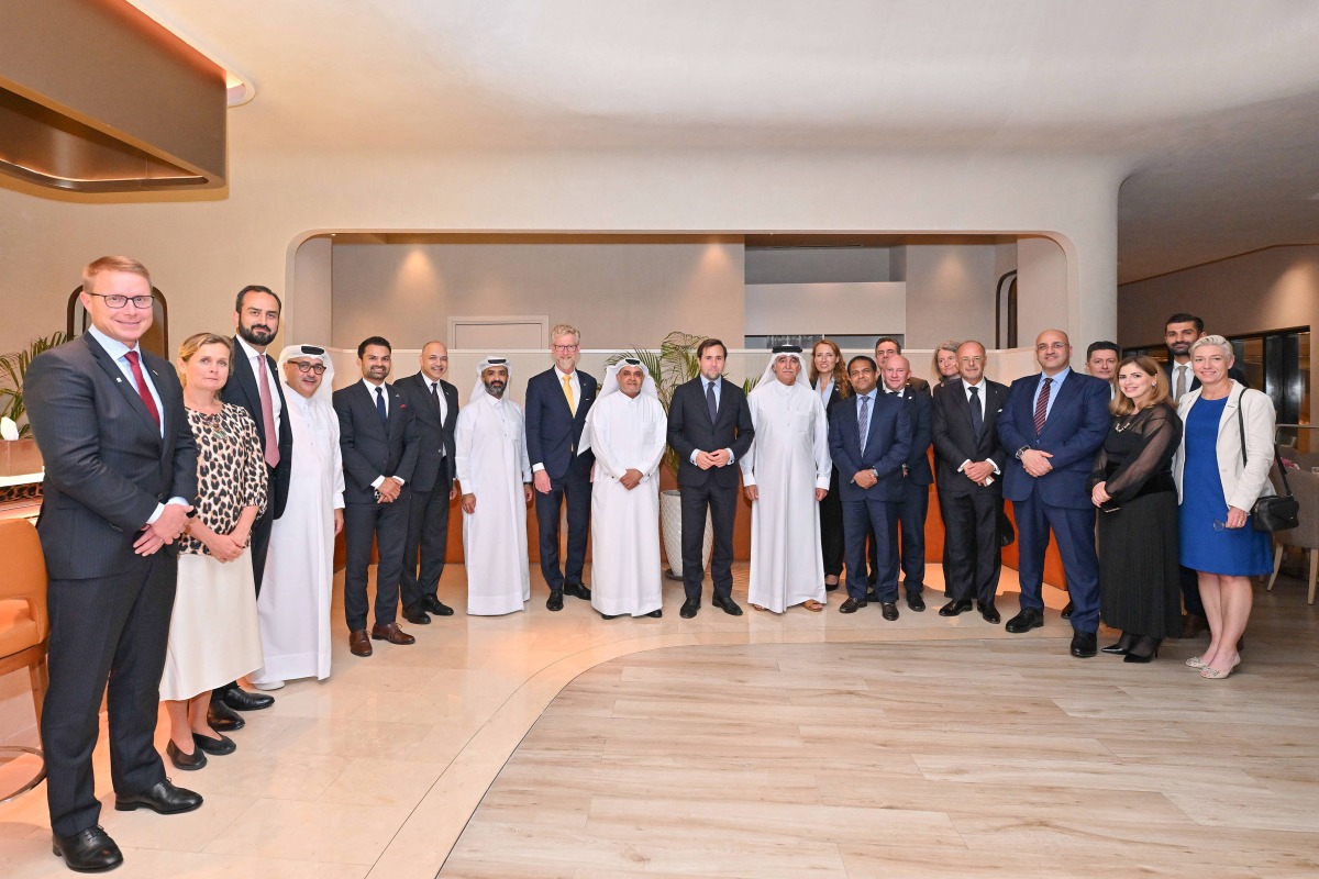 Minister for International Development Cooperation and Foreign Trade of the Kingdom of Sweden H E Benjamin Dousa with QBA board members and other officials during the event.