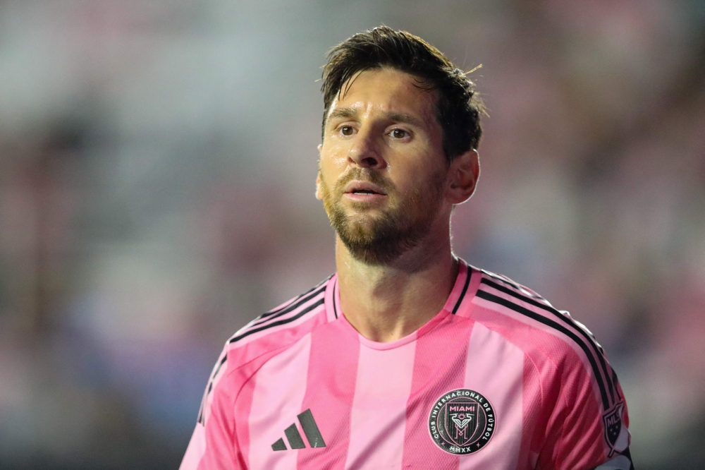 (Files) Inter Miami's Argentine forward #10 Lionel Messi looks on during the Major League Soccer (MLS) non-conference regular season soccer match between Inter Miami CF and Seattle Sounders FC at Chase Stadium in Fort Lauderdale, Florida on September 16, 2025. (Photo by Chris Arjoon / AFP)