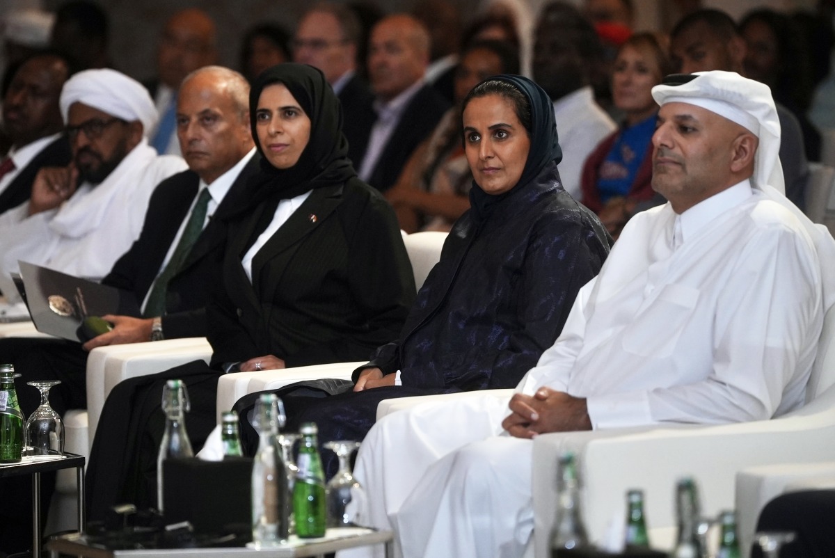 Minister of Education and Higher Education H E Lolwah Al Khater and Chairperson of Qatar Museums H E Sheikha Al Mayassa bint Hamad bin Khalifa Al Thani attending the conference.