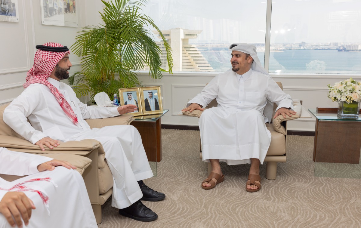 Ashghal President  H E Eng Mohammed bin Abdulaziz Al-Meer during a meeting with Vice-President of Export Services Eng Saud Al Qablan at Saudi Exports Development Authority. 