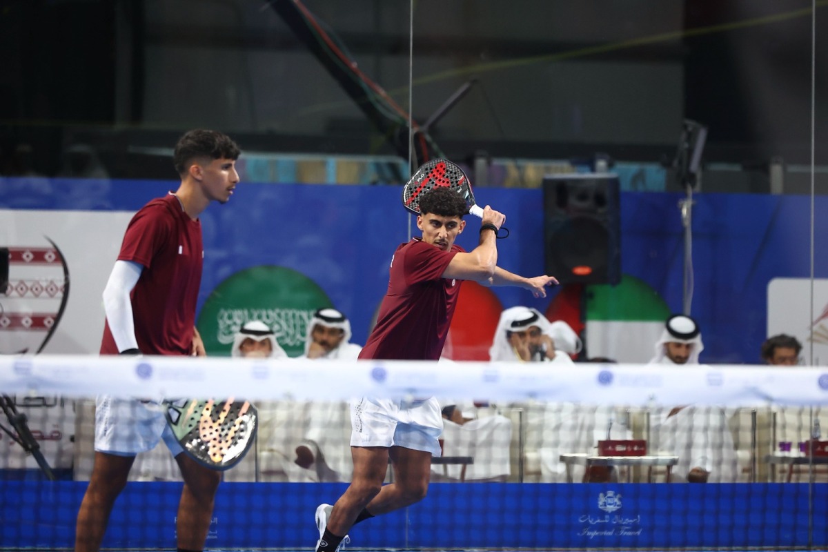 Qatar players in action. 