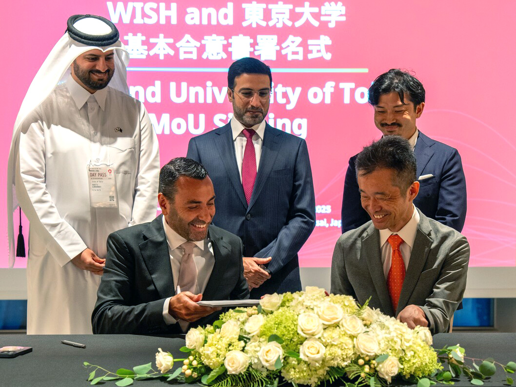 Chief Executive Officer of  WISH Dr. Slim Slama and Professor of Information Studies, University of Tokyo, Professor Dr. Hidenori Watanave signing the agreement. 