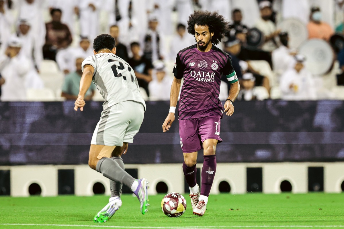 Akram Afif in action during yesterday's match against Al Duhail.