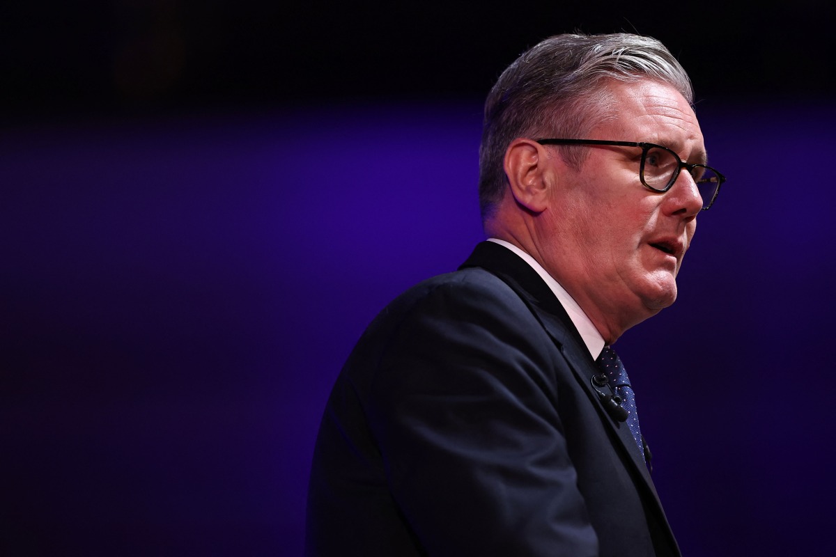 Britain's Prime Minister Keir Starmer delivers a speech during the 2025 Global Progress Action Summit in central London on September 26, 2025. Photo by HENRY NICHOLLS / AFP